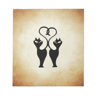 Twee katten silhouet notitieblok