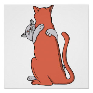 Twee katten sluiten vriendschap perfect poster