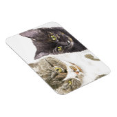 Twee katten - tabby en tortie magneet (Rechterzijde)