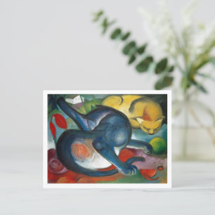 Twee katten van Franz Marc Briefkaart