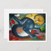 Twee katten van Franz Marc Briefkaart (Voorkant / Achterkant)