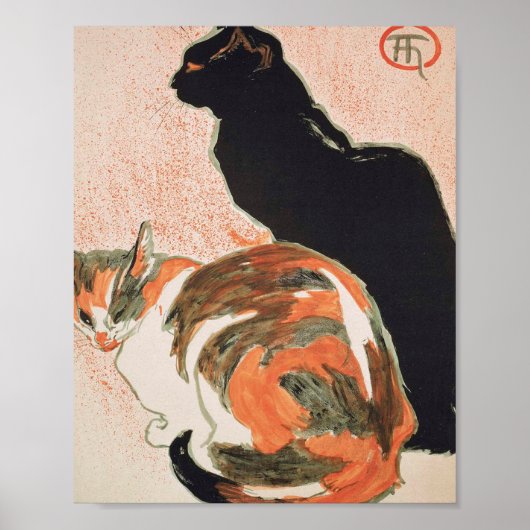 Twee katten van Theophile Alexandre Steinlen Poster (Voorkant)