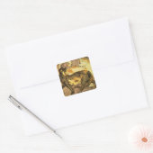 Twee katten vierkante sticker (Envelop)