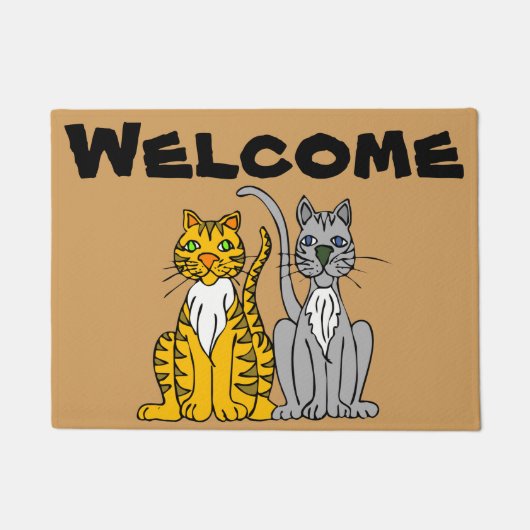 Twee katten welkom Mat (Voorkant)