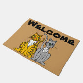 Twee katten welkom Mat (Schuin)