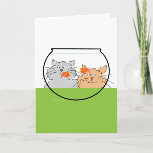Twee Katten Wenskaart Kaart