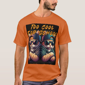 Twee katten zijn te cool voor school t-shirt