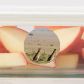 Twee kazen op de uitkijk labels (Aangebracht)