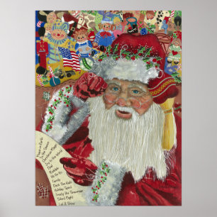 Twee keer controleren - Classic Santa 18x24 Poster
