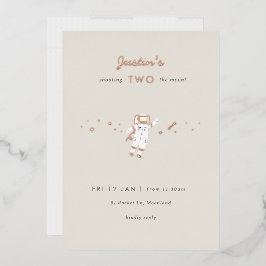 Twee keer de Folie van de Moon Space Party uitnodi Folie Uitnodiging