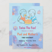 Twee keer de leuke uitnodiging voor een dubbel ver (Voorkant / Achterkant)