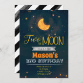 Twee keer de maanfeest uitnodiging (Voorkant / Achterkant)