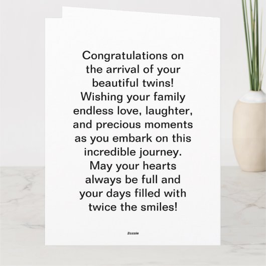 Twee keer de vreugde, twee keer de liefde bedankkaart (Achterkant)