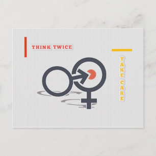 Twee keer denken en zorgen briefkaart