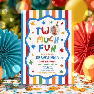 Twee keer Fun Kleurrijke Jongen 2de Verjaardagsfee Kaart