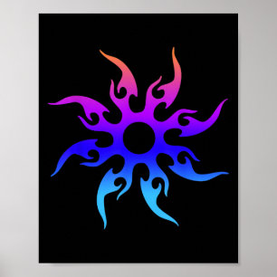 Twee keer kostuum Tiener tribale zon symbool verla Poster