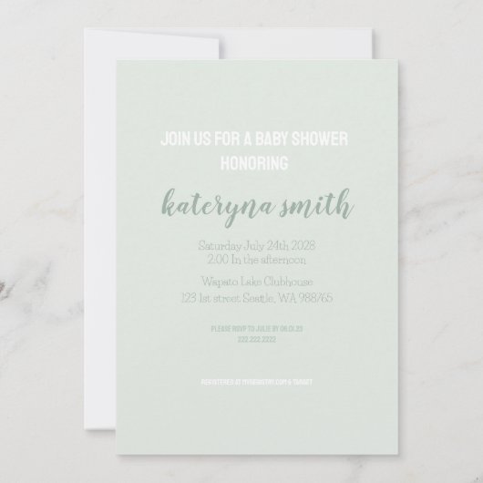 Twee keer! | Uitnodiging tot Baby shower voor jong (Achterkant)