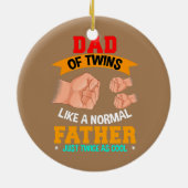 Twee keer vader van tweelingen vader, twee keer al keramisch ornament (Achterkant)