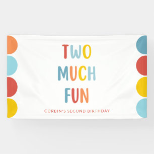Twee keer zoveel plezier 2de verjaardagsbanner spandoek