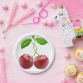 Twee kersen papieren bordje (Feest)