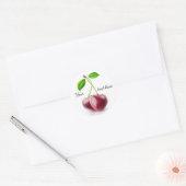 Twee kersen ronde sticker (Envelop)