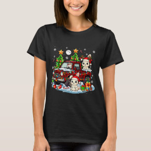Twee kerst rendieren Kerstman konijnen op kleurige T-shirt