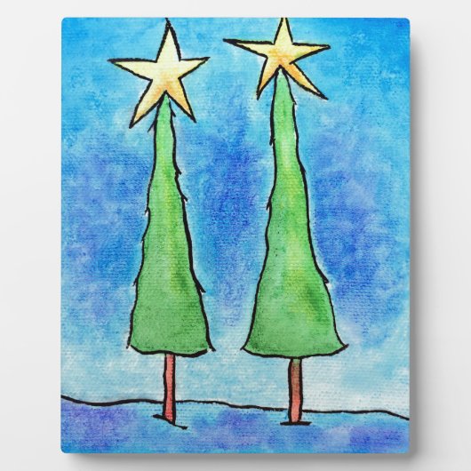 Twee kerstbomen fotoplaat (Voorkant)
