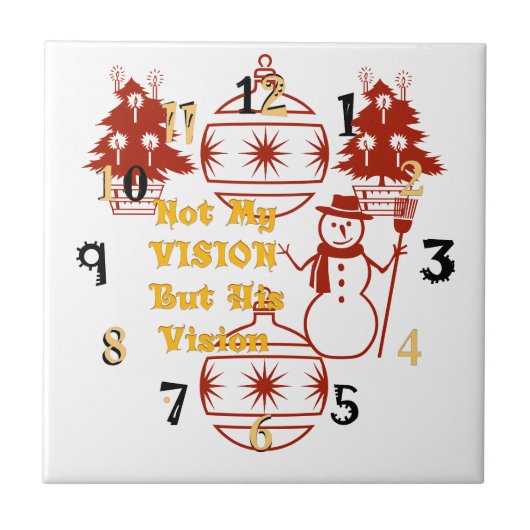 Twee kerstboomverlichting Snowman Vision Tegeltje (Voorkant)