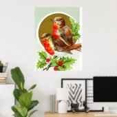 Twee kerstrobins poster (Thuiskantoor)