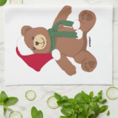 Twee kerstteeddy Bears Theedoek (Gevouwen)
