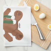 Twee kerstteeddy Bears Theedoek (Quarter Fold)