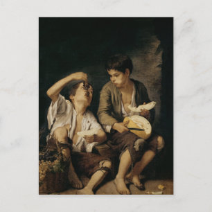 Twee Kinderen die een Meloen en Druiven, 1645-46 Briefkaart