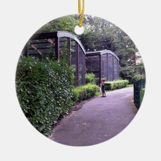 twee kinderen in het park keramisch ornament (Voorkant)