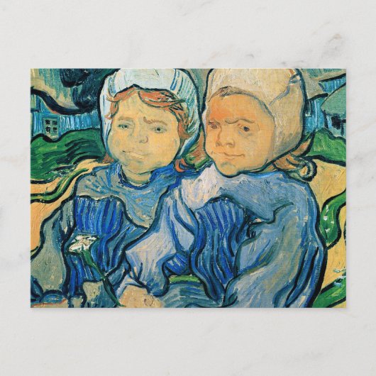 Twee kinderen van Gogh Fine Art Briefkaart (Voorkant)