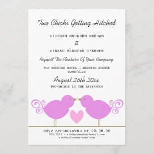 Twee kippen die gehitte lesbiennes krijgen kaart