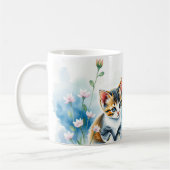 Twee Kittens in een bloementuin Koffiemok (Links)