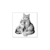 Twee kittens stempel (Afrduk)