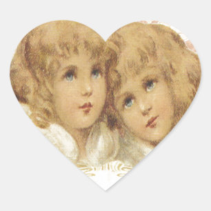 Twee kleine Angels Hart Sticker