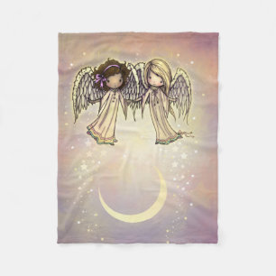 Twee kleine Angels op een Twinking Night Art Fleece Deken