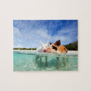 Twee kleine biggen legpuzzel
