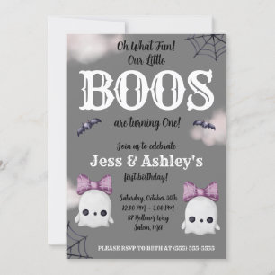 Twee kleine boos draaien 1! Ghost 1st Birthday Kaart