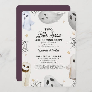 Twee kleine Boos Girl Twins Halloween Baby shower Kaart