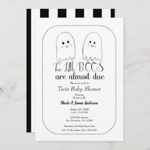 Twee kleine BOOS Twin Ghosts Halloween Baby shower Kaart