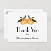 Twee kleine cuties tweeling Baby shower dank u Briefkaart (Voorkant / Achterkant)