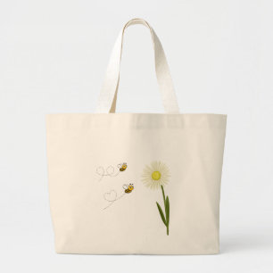 Twee kleine en schattige bijen grote tote bag