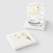 Twee kleine en schattige bijen stenen onderzetter (Zijkant)