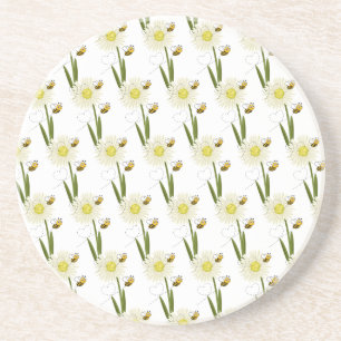 Twee kleine en schattige bijen zandsteen onderzetter