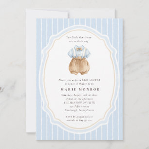 Twee kleine gentlemen boog vintage baby shower kaart