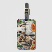 Twee kleine Lop konijntjes Bagagelabel (Voorkant (verticaal))