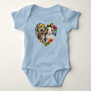 Twee kleine Lop konijntjes Romper
